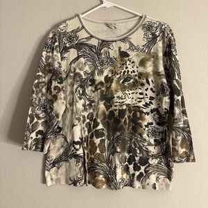 Jess And Jane Rhinestone Flower Size L Made In USA‎